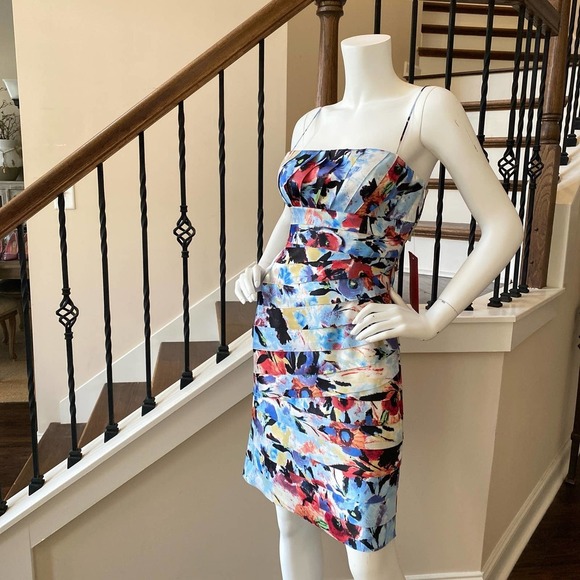 NWT JS COLLECITON Watercolor Print Midi Dress, L 0564 - Picture 3 of 10